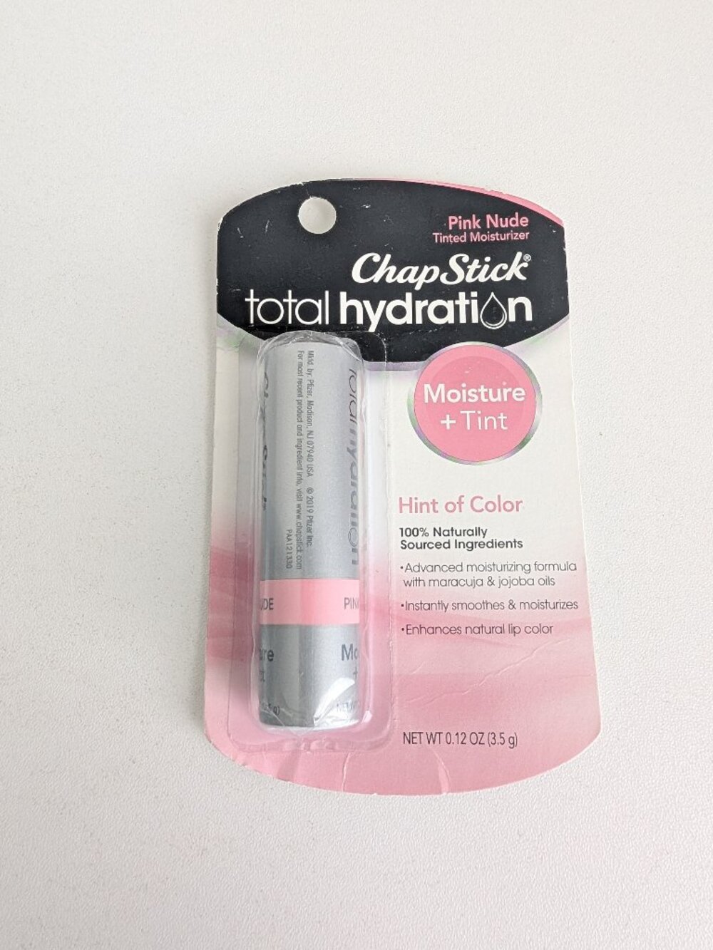 ChapStick Total Hydration Moisture + Tint PINK NUDE Tinted Lip Balm Sealed